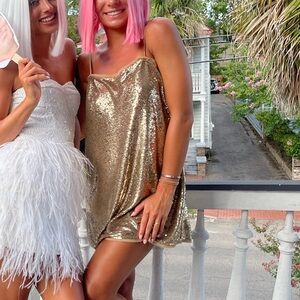 Free People gold dress